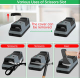 YOORLEAY 5 in 1 Electric Knife Sharpener-3 Rotational Speed Adjustable Electric Knife Sharpeners, Suitable for Straight Blade Knives, Serrated Knives, Meat Cleaver Knives, Ceramic Knives&Scissors,Gray
