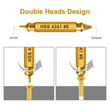 HSS 4341 Damaged Screw Extractor Set, 5-Piece Double-Ended Drill Bits for Stripped Screws and Bolts, 2-14mm Range, Gold Titanium