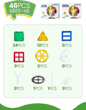 Magnetic Tiles Building Blocks 46pcs Advanced Set STEM Toys for 3+ Year