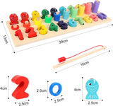 Aomola Montessori Toys for Kids,Wooden Fishing Game Sorting Puzzles Toys,Education Toy Gifts t1