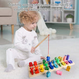 Aomola Montessori Toys for Kids,Wooden Fishing Game Sorting Puzzles Toys,Education Toy Gifts t1