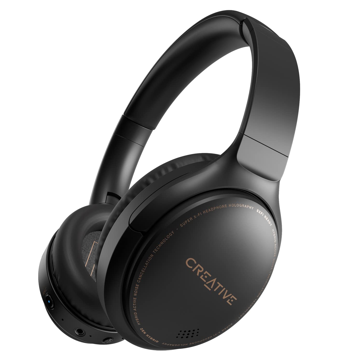 (NEW OPEN) Creative Zen Hybrid Blue Wireless Over-Ear Headphones Black