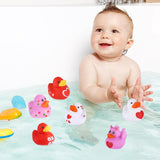 12pcs Valentine's Day Rubber Ducks, Mini Love Heart Ducks Tiny Duckies Decorative Valentine's Day Party Favors Small Assorted Bath Toys
