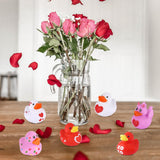 12pcs Valentine's Day Rubber Ducks, Mini Love Heart Ducks Tiny Duckies Decorative Valentine's Day Party Favors Small Assorted Bath Toys