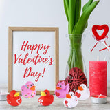 12pcs Valentine's Day Rubber Ducks, Mini Love Heart Ducks Tiny Duckies Decorative Valentine's Day Party Favors Small Assorted Bath Toys