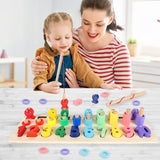 Aomola Montessori Toys for Kids,Wooden Fishing Game Sorting Puzzles Toys,Education Toy Gifts t1