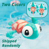 DUCKBOXX XX Pull-String Swimming Sea Friends Bath Toy, No Battery Mold-Free Anti-Rust Interactive Montessori Toy for Kids (Turtle with Swim Ring)