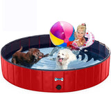 V-HANVER Foldable Dog Pool Collapsible Heavy Duty PVC Pet Pool Bath Tub for XLarge Dogs and Puppies, 63 X 12 inch