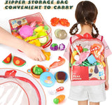 Cutting Pretend Play Food with Bag 41 Pcs Food Toy Kitchen Set Kids Educational Toys Gifts T15