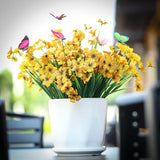 ATTGREAT 12 Bundles Artificial Spring Flowers Outdoors UV Resistant Plastic Faux Flowers Yellow Artificial Plants for Decor Outdoor Garden Farmhouse Patio Porch Hanging Fall Decorations