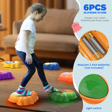WELIN Balance Stepping Stones for Kids, 6pcs Crossing River Octopus Stone with Light, Indoor Outdoor Fitness Equipment, Balance Training Toy Obstacle Course, Birthday Gifts for Boys Girls Ages 3+