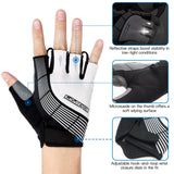 Souke Sports Cycling Bike Gloves Padded Half Finger Bicycle Shock-Absorbing Anti-Slip MTB Road Biking for Men/Women