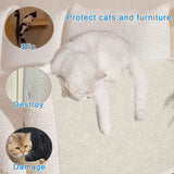 MIUZMORE 98.4" x 15.8" Trimmable Replacement Cat Carpet, Self-Adhesive Cat Scratch Mat for Cat Furniture - Cat Scratch Furniture Protector - Beige