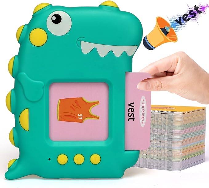 Aomola Talking Flash Cards Learning Toys for Kids,Electronic Flash Card Reading Machine,Preschool Learning Educational Toys,140 Flash Cards 280 Words T7