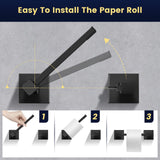 DEGULAS Toilet Paper Holder, Matte Black Stainless Steel Toilet Roll Holder, Wall Mounted Double Post Pivoting Modern Tissue Dispenser for Bathroom, Kitchen, RV