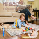 Lahome Boho Pink Area Rug 3x5', Floral Kids Rugs for Girls Room Bedroom Playroom, Washable Non Slip Flower Bathroom Mat Carpet for Nursery Entryway Bedside Indoor Floor Home Decor, Peach