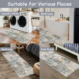 Lahome Modern Abstract Runner Rug - 2x6' Gray Washable Runners for Hallways Rugs for Living Room, Soft Non-Slip Contemporary Indoor Accent Laundry Room Carpet Runner for Gift Entryway Bedroom Door