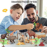 Zoo Animal Figures, 18 Piece Realistic Mini Jungle Animals Toys Set, Educational Learning Toys Forest Animals Figure Playset, Cake Toppers Christmas Birthday Gift T45