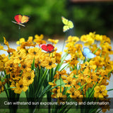 ATTGREAT 12 Bundles Artificial Spring Flowers Outdoors UV Resistant Plastic Faux Flowers Yellow Artificial Plants for Decor Outdoor Garden Farmhouse Patio Porch Hanging Fall Decorations