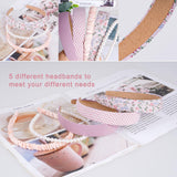 Yymobt 5 Pcs Different Designs Headbands for Women Flower Headband Set Fashion Cute White Hairband Different Pattern Vintage Wide Hair Accessories