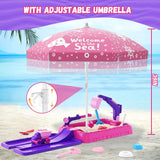 HYES Sandbox with Lid, Dirt Digger Excavator Sand Box with Cover