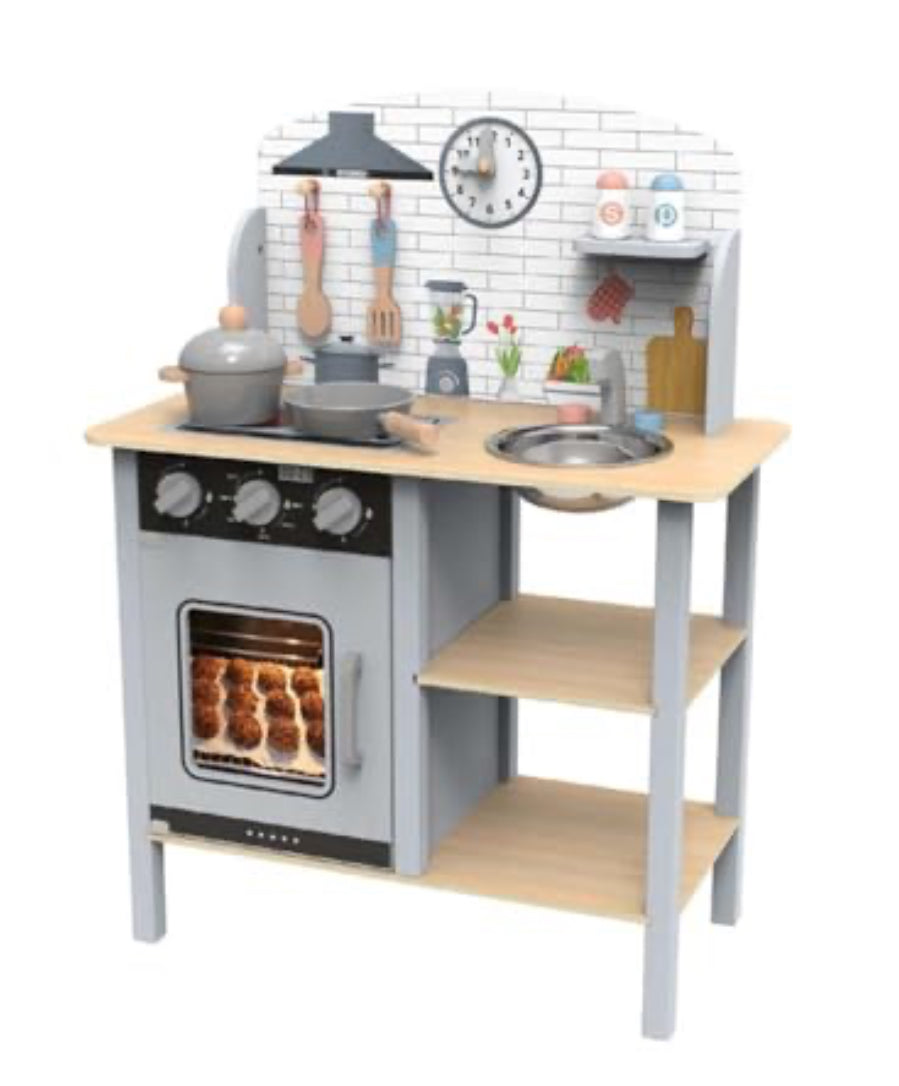 OOOK Kids Play Kitchen Playset Set for Toddlers Ages 3-5, Kitchen Set for Kids with Plenty of Play Features, Sink, Oven, Stove