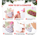 Christmas Diamond Painting Coasters for Drinks, 8 PCS Diamond Art Kits for Adults, DIY Santa Claus Craft Coaster with Holder for Christmas (Style 1)