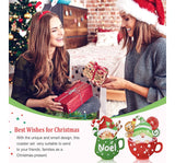 Christmas Diamond Painting Coasters for Drinks, 8 PCS Diamond Art Kits for Adults, DIY Santa Claus Craft Coaster with Holder for Christmas (Style 1)