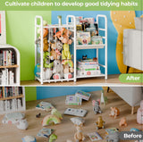 GRANNY SAYS Kids Bookshelf and Toy Storage Organizer, Nursery Book Shelves with 3 Compartments, Toddler Bookshelf for Kid Rooms Playroom, Baby Bookcase for Orgaizing Plush Toys Stuffed Animals, White