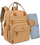 BabbleRoo Diaper Bag Backpack, Baby Essentials Travel Bag with Changing Pad, Stroller Straps & Pacifier Case