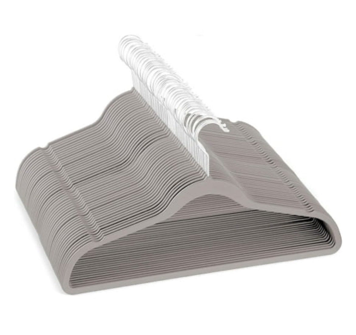 Zober 50PC Grey Non-Slip Velvet Hanger