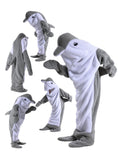 Dolphin Cartoon Sleeping Bag Wearable Blanket Grey Size 120
