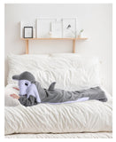 Dolphin Cartoon Sleeping Bag Wearable Blanket Grey Size 120