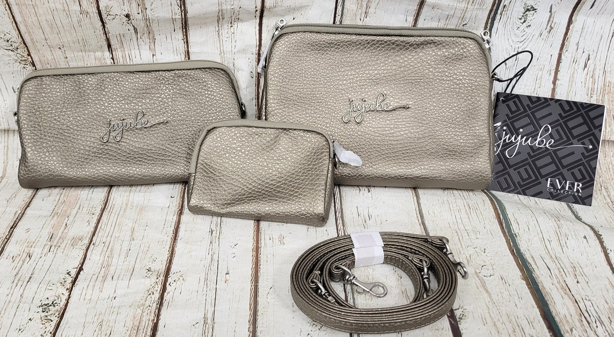 NEW, JuJuBe Unisex Vegan Leather 3 Baglets Set, Luminaire 18LA01LS