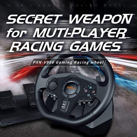 Refurbished, PXN V900 PC Gaming Racing Steering Wheel, Universal