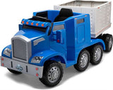 Semi-Truck and Trailer Ride-On Toy by Kid Trax Blue, Rig