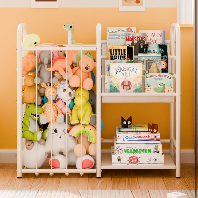 GRANNY SAYS Kids Bookshelf and Toy Storage Organizer, Nursery Book Shelves with 3 Compartments, Toddler Bookshelf for Kid Rooms Playroom, Baby Bookcase for Orgaizing Plush Toys Stuffed Animals, White