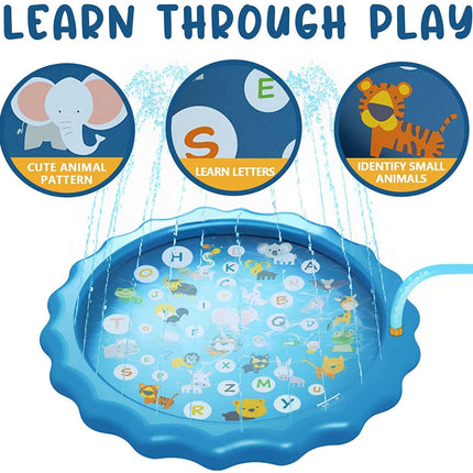 EZONEDEAL 68" Inflatable Splash Pad Sprinkler Mat Outdoor Summer Water Play Swimming Pool for Kids, Babies, Toddlers