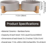 NEW, AOOTK Double Ceramic Non-Slip Dog/Cat Bowls with Wood Stand