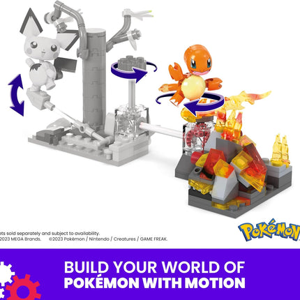 MEGA Pokémon Building Toys Set Charmander’s Fire-Type Spin with 81 Pieces, 1 Poseable Character and Motion, for Kids