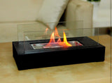 WJC Shop Fire Desire's Cubic bio Ethanol Fireplace, Table Top, Tempered Glass, Indoor Outdoor, Indoor/Outdoor Portable Smokeless Firepit, Black