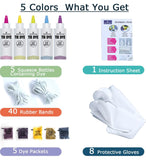 WINSONS Tie Dye Kit, 5 Colours Non Toxic Permanent Fabric Dye Art Set for Kids Women for Homemade Party Creative Group Activities DIY Gift