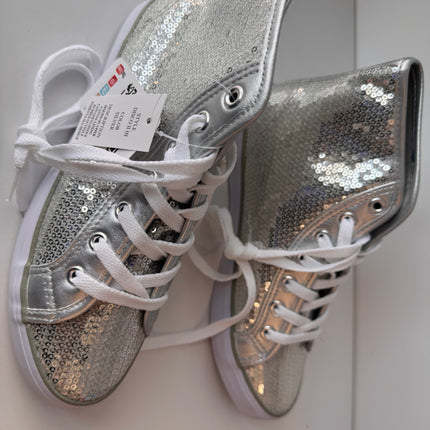 Gotta Flurt Women's Disco II Hi Silver Sequin Hip Hop Dance Sneaker