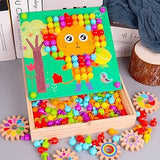 NUKied Mosaic Plug-in Game 3D with Gears, Mushroom Nails Puzzle Toy, Coloured Pegboard Game, Early Educational Plug-in Game for 2 3 4 5 Children, Puzzle Toy for Boys Girls Children (Pack of 180)