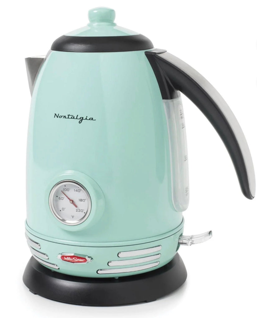 Nostalgia RWK150AQ Retro Stainless Steel Electric Water Kettle 1.7 L Aqua