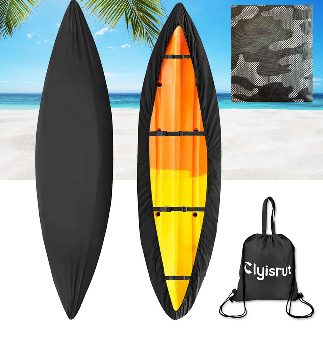 Waterproof Kayak Cover, 15 FT-16.4 FT Canoe Covers (Camouflage Pattern)
