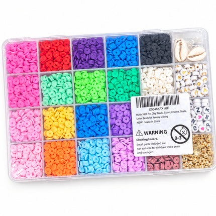 3200 PCS Clay Beads for Bracelets Making, Jewelry Making Set with Pendant Charms Kit for DIY Jewelry Making