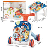 5 in 1 Multi-Function Baby Activity Table Walker Sit-to-Stand Learning Device with Light and Sound Cotton & Plastic Material