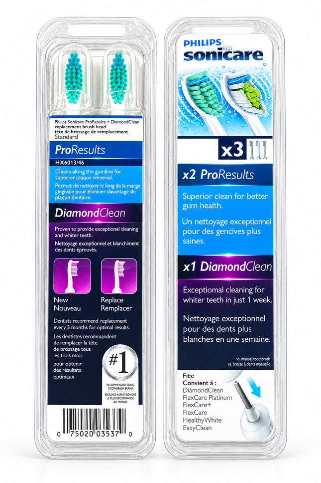 PHILIPS 3-PACK Replacement Brush Heads, HX6013/46