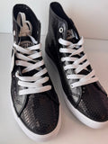 Gotta Flurt Women's Disco II Hi Black Sequin Hip Hop Dance Sneaker